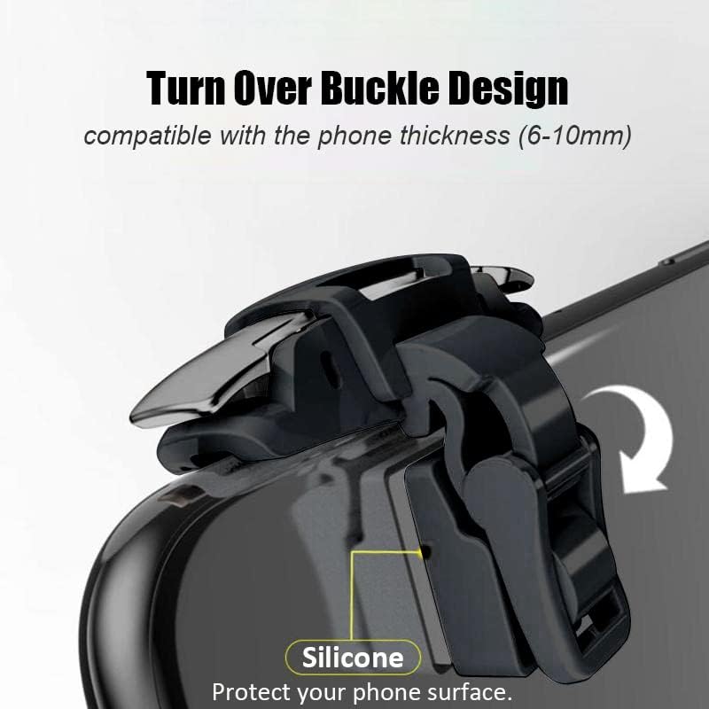 Mikirini 13 in 1 Cell Phone Game Controller for PUBG/Fortnite/Call of Duty Mobile, Mobile Phone L1R1 Triggers for iPhone and Android Phone w/ 9 pcs Mobile Game Finger Sleeve Gloves - Image 5